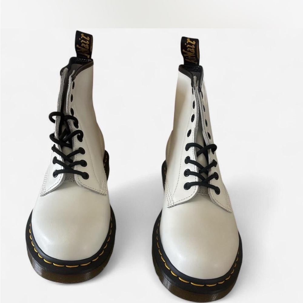 Dr. Martens White and Black Lace-Up Boots - Picture 3 of 6
